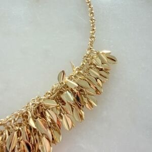 Altın Kaplama Pullu Kolye