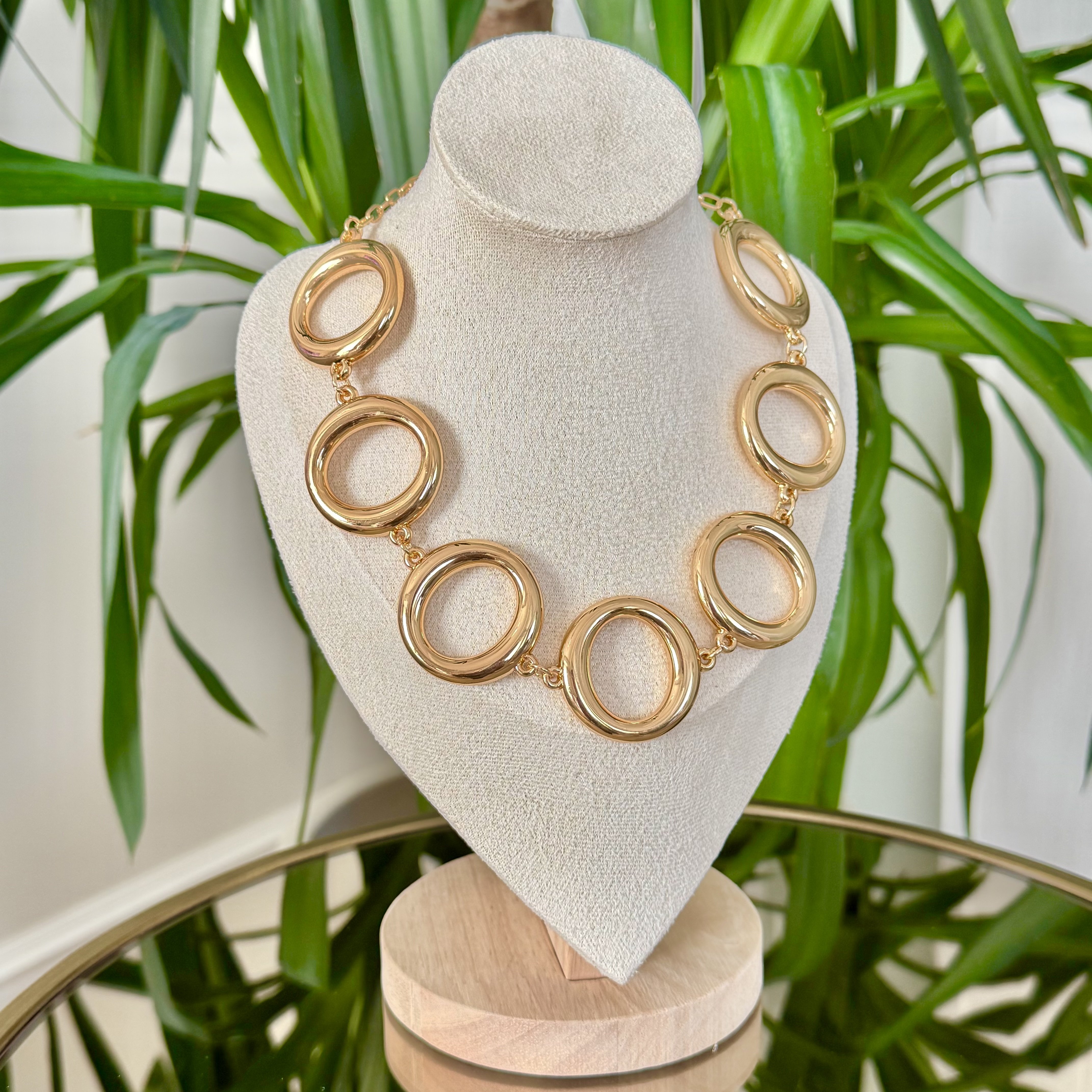 Altın Kaplama Daire Form Küpe