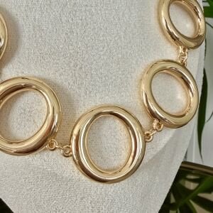 Altın Kaplama Daire Form Küpe