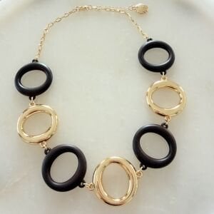 Altın Kaplama Kahve Gold Daire Kolye