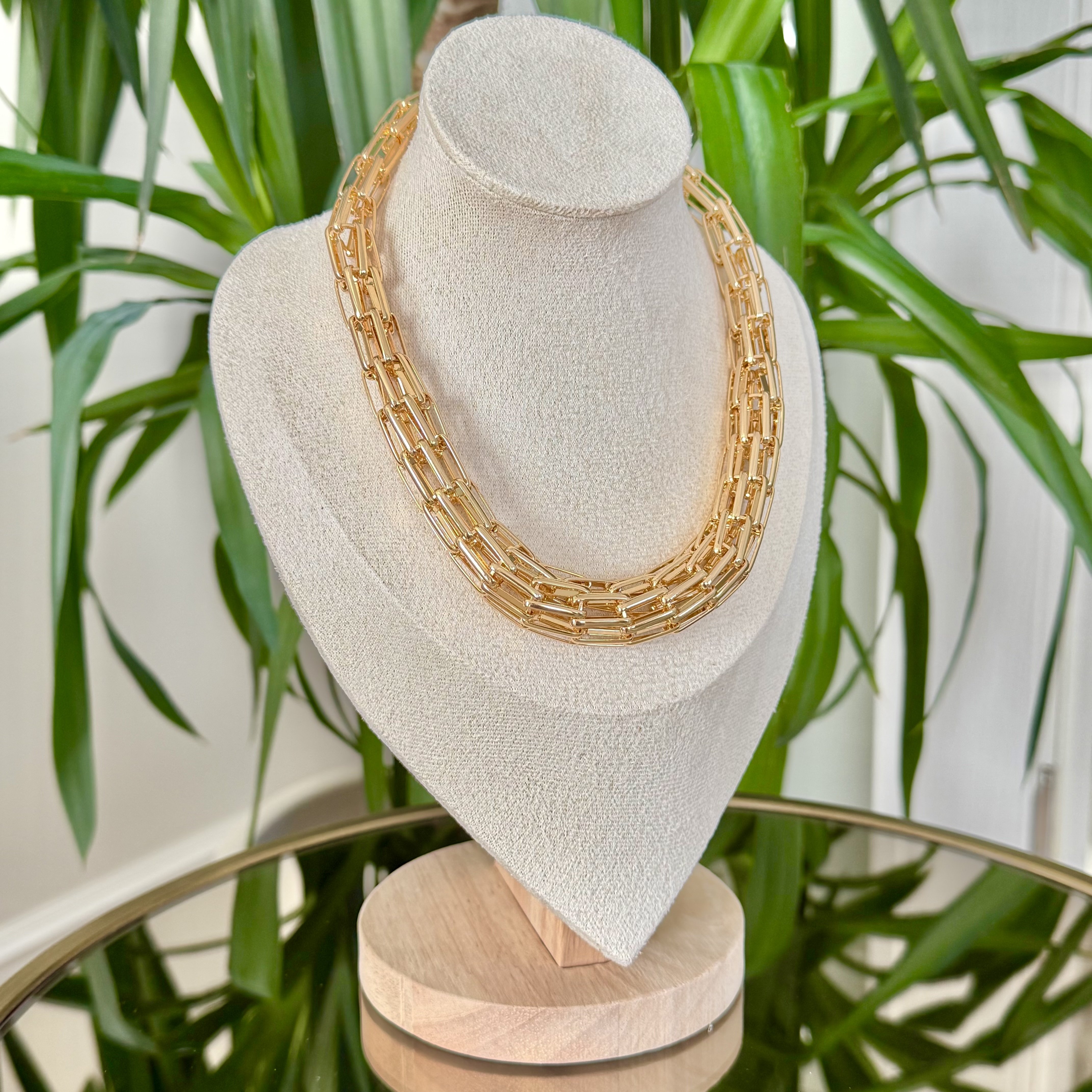 Altın Kaplama Kafes Formda Kolye