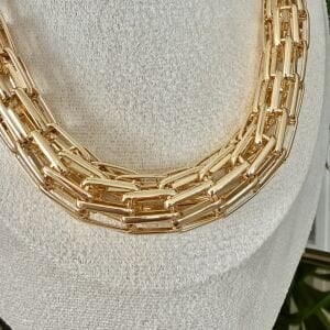 Altın Kaplama Kafes Formda Kolye