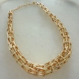 Altın Kaplama Geçmeli Formda Kolye