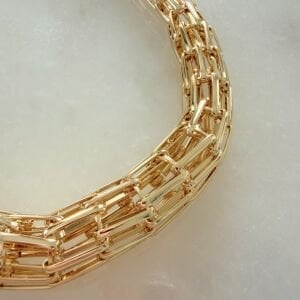 Altın Kaplama Geçmeli Formda Kolye