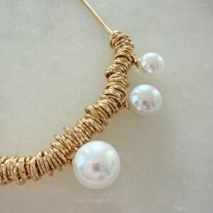 Altın Kaplama İnci Detaylı Kolye