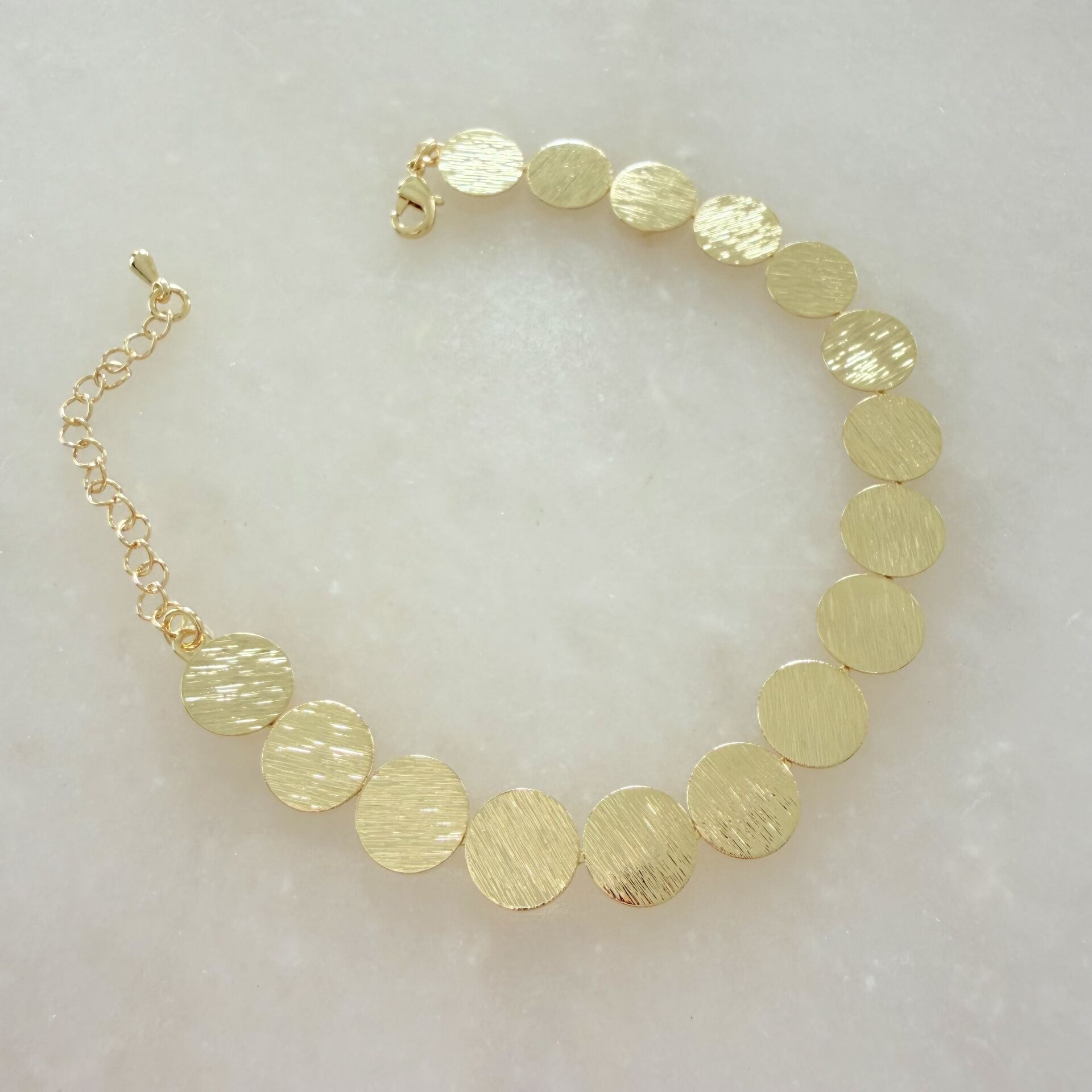 Altın Kaplama Daire Form Bileklik