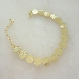 Altın Kaplama Daire Form Bileklik