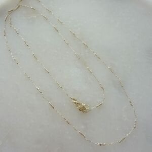 Altın Kaplama Mini Topçuk Detaylı Zincir Kolye (90cm)