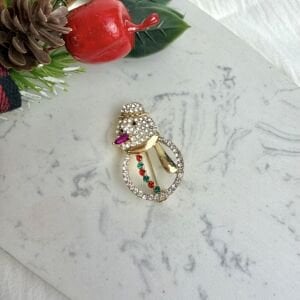 Taşlı Kardan Adam Yeniyıl Broş