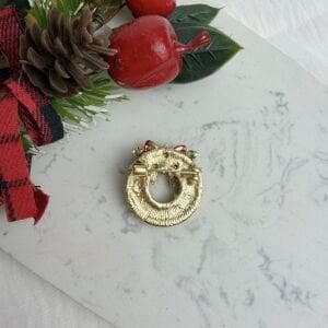 Yeşil Boncuklu Çelenk Yeniyıl Broş