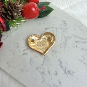 Kırmızı Taşlı Kalp Broş