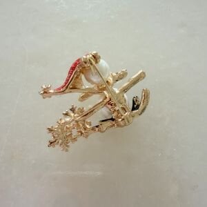 Kayak Yapan İnci Kardan Adam Broş