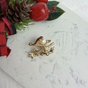 Kayak Yapan İnci Kardan Adam Broş