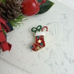 Kırmızı Boncuklu Yeniyıl Çorabı