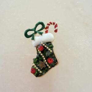 Yeşil Boncuklu Yeniyıl Çorabı