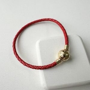 Kırmızı Deri Marka Model Bileklik