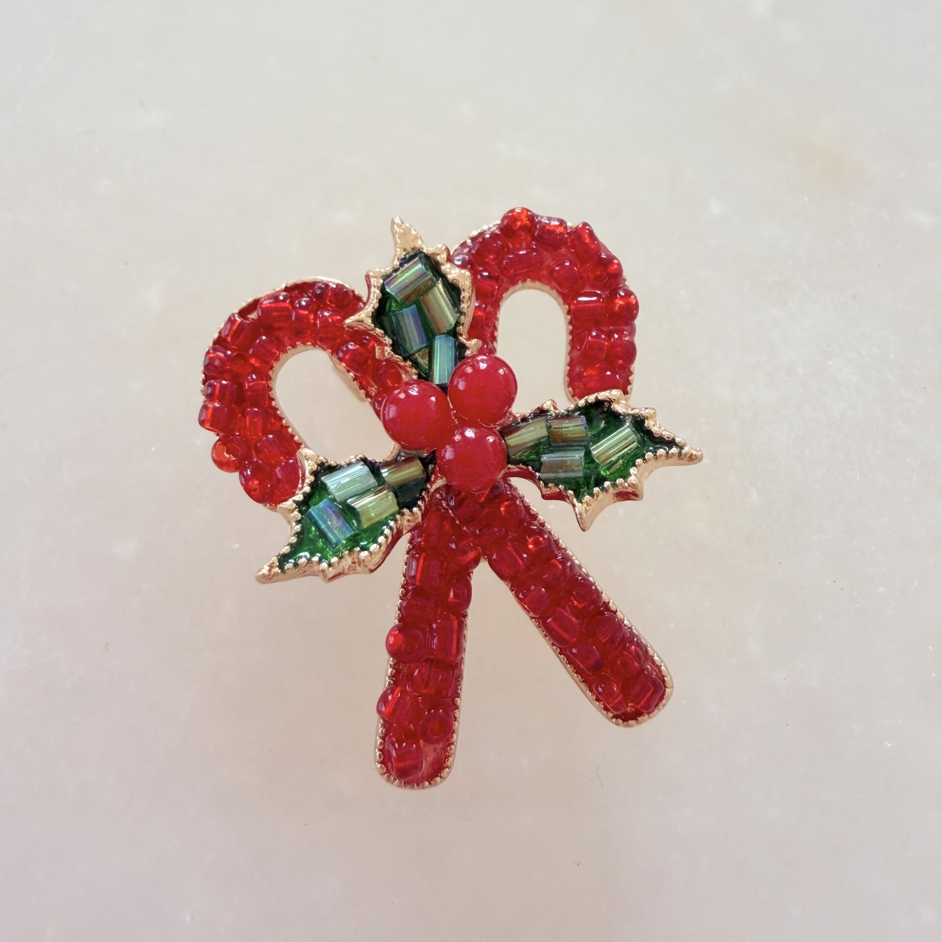 Kırmızı Boncuklu Kokinalı 2’li Şeker Broş