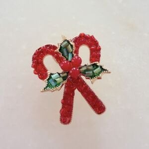 Kırmızı Boncuklu Kokinalı 2’li Şeker Broş