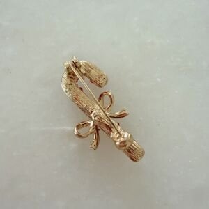 Kırmızı Boncuklu Baston Şeker Broş