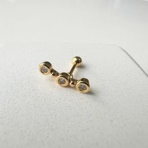 3 Sıra Taşlı Tragus Küpe