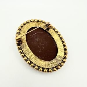 Gold Kenarları Taşlı Vintage Broş