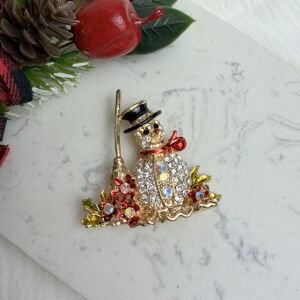 Taşlı Kardan Adam Broş