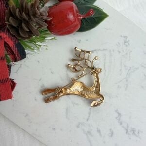 Taşlı Geyik Yeniyıl Broş