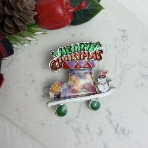 Merry Christmas Paten Broş