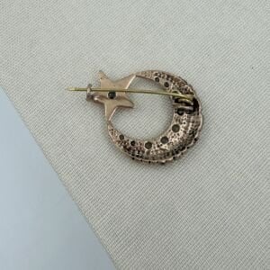 Taşlı Ay Yıldız Broş