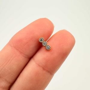 Özel Seri 3 Sıra Taşlı Tragus Küpe