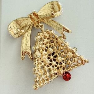 İnci Ve Taş Detaylı Yeniyıl Zil Broş