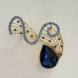Mavi Taşlı Broş