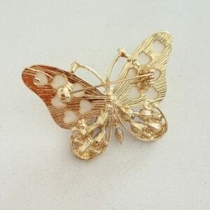 Renkli Taşlı Kelebek Broş