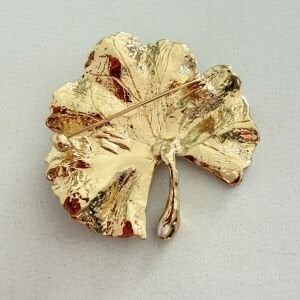 Kurbağacık Detaylı Beyaz Yaprak Broş