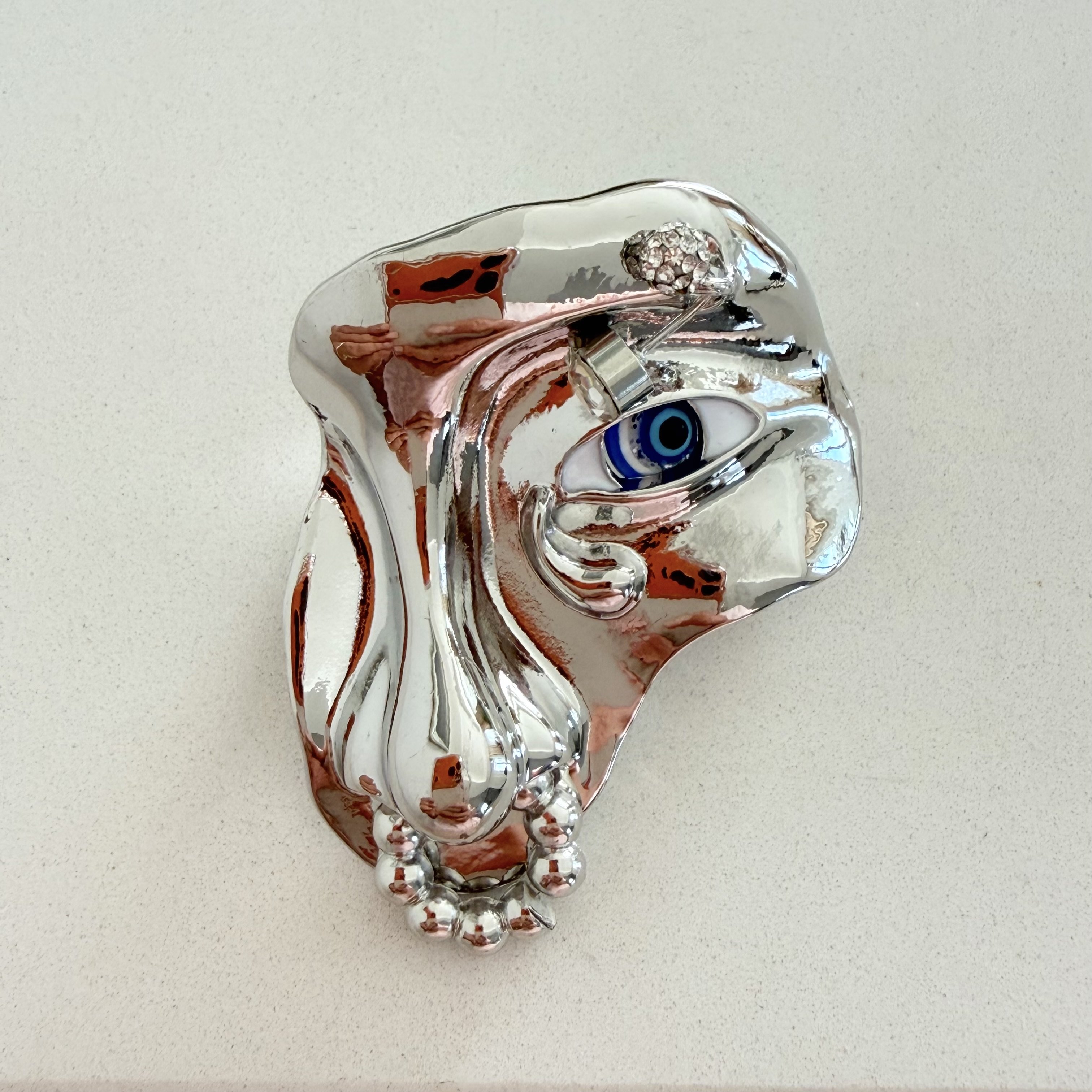 Gümüş Maske Broş